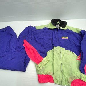 Vintage Danskin Pro Colorblock Windbreaker Jack & Pants Tracksuit